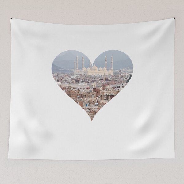 Item preview, SANA'A CITY SIGHTS IN A HEART STYLISH DESIGN  designed and sold by ArabCorner.