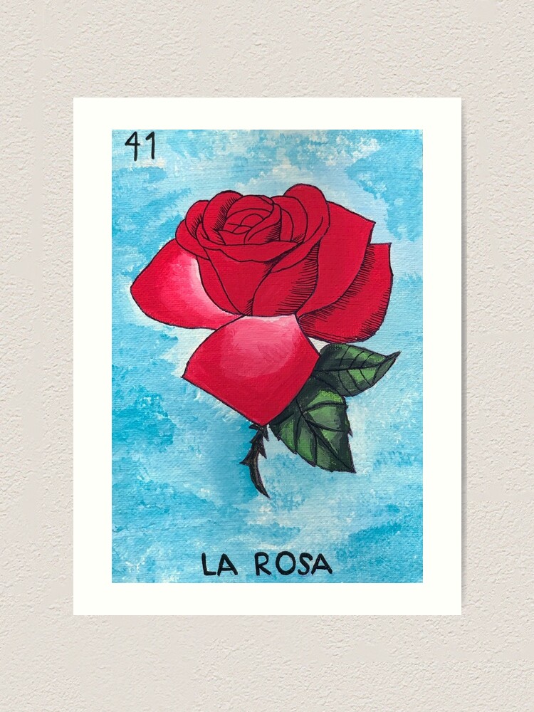 Mexican Lotería La Rosa Card Art Print For Sale By Meliskye Redbubble