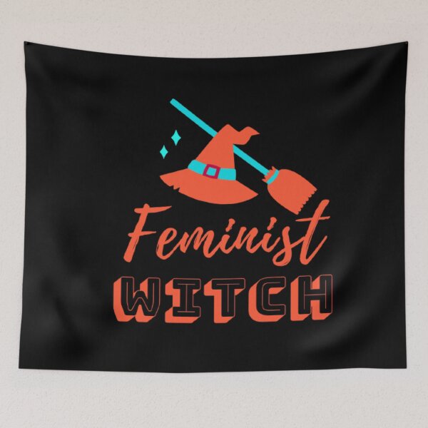 Item preview, Feminist Witch | Halloween Costumes 2020 | Fall | Witch hat | Witch Broom | Orange and Blue | Women Empowerment designed and sold by BloompodDesigns.