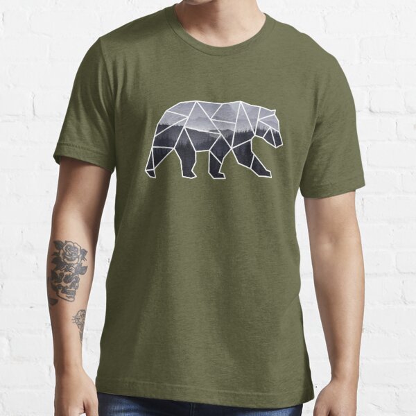 Geometric Bear Grey Stretch Jersey Bears Cotton Jersey Bear 