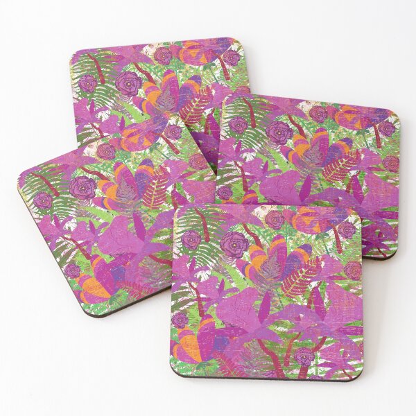 Item preview, Purple Flowers & Ferns Botanical Texture by Haus of Butterfly designed and sold by hausofbutterfly.