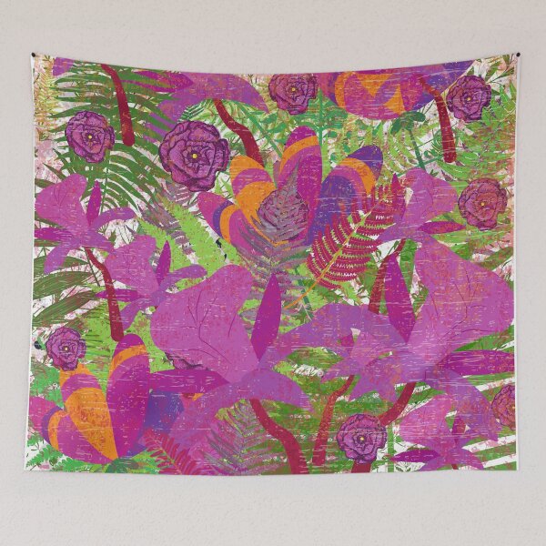 Item preview, Purple Flowers & Ferns Botanical Texture by Haus of Butterfly designed and sold by hausofbutterfly.