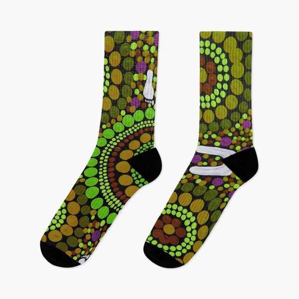Item preview, Aboriginal Art Green and Earth Desert Walk designed and sold by GhostGumDesigns.