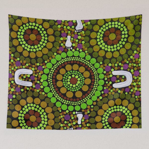 Item preview, Aboriginal Art Green and Earth Desert Walk designed and sold by GhostGumDesigns.