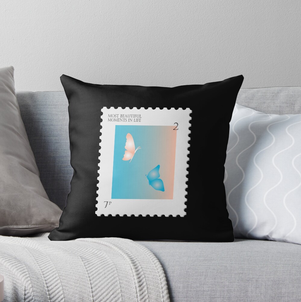BTS Most Beautiful Moment Stamp Throw Pillow
