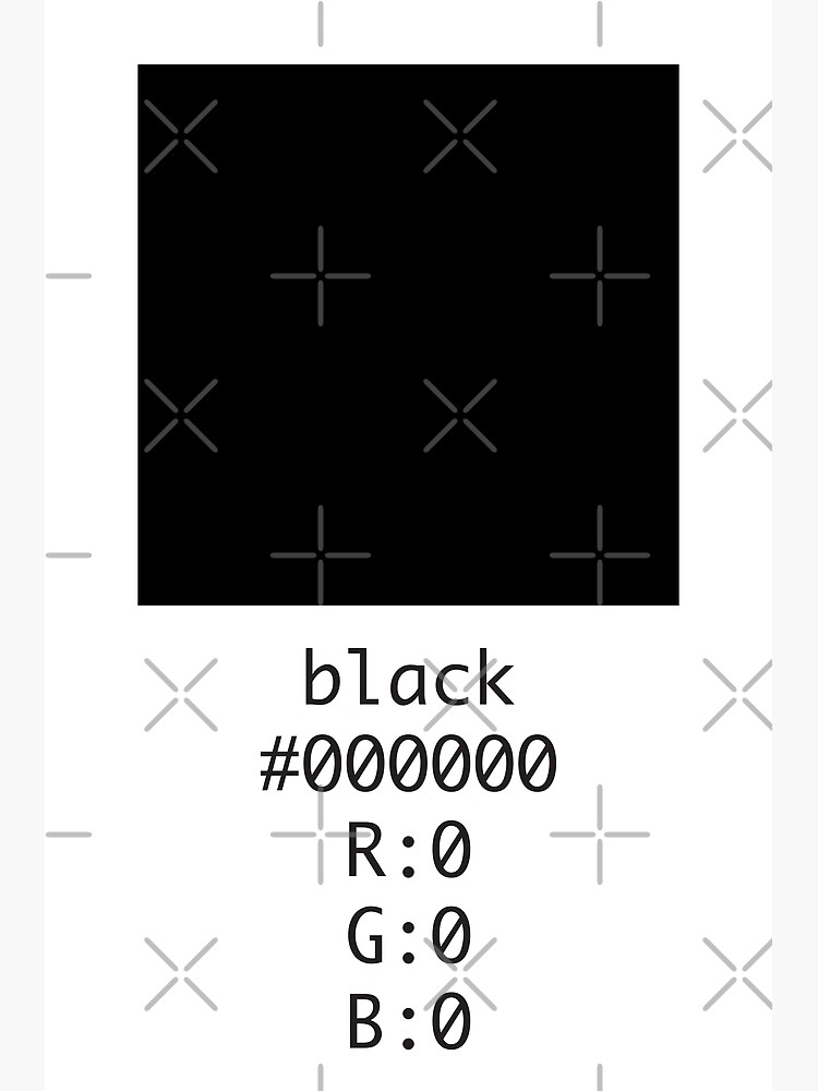 black-hex-and-rgb-code-poster-by-number3art-redbubble