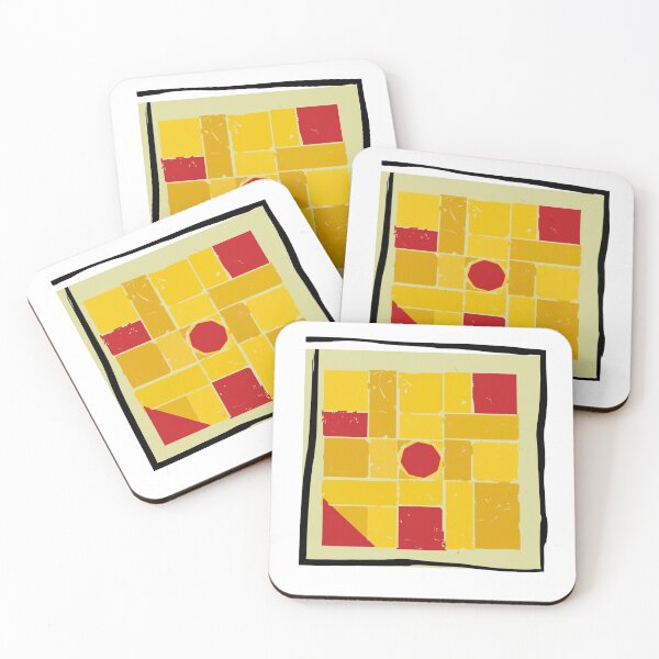 Item preview,  Cube of color - squares of red and yellow colors in an uneven frame / / Abstract Art in yellow and red designed and sold by BDLVandFriends.