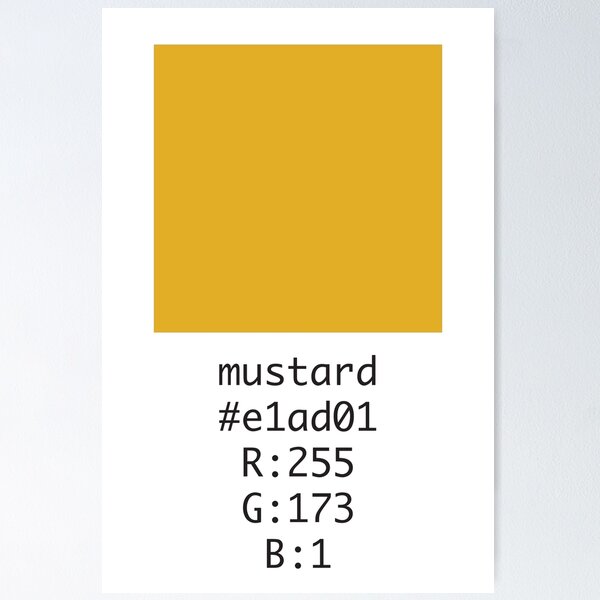 Mustard Yellow Color Codes - The Hex, RGB and CMYK Values That You Need