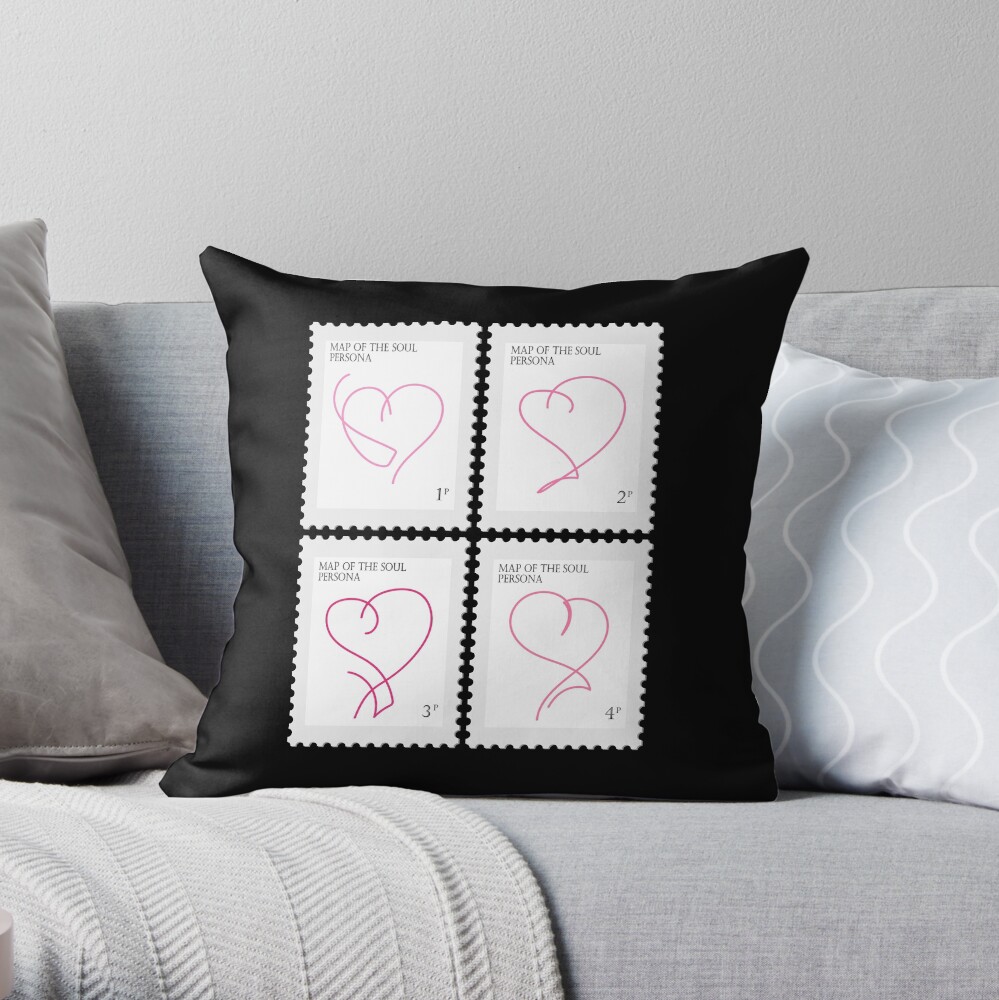 BTS Map of the Soul Persona Stamp Throw Pillow