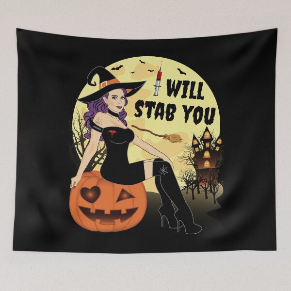 Item preview, Halloween Witch I Will Stab You Nurse Squad designed and sold by ZNOVANNA.
