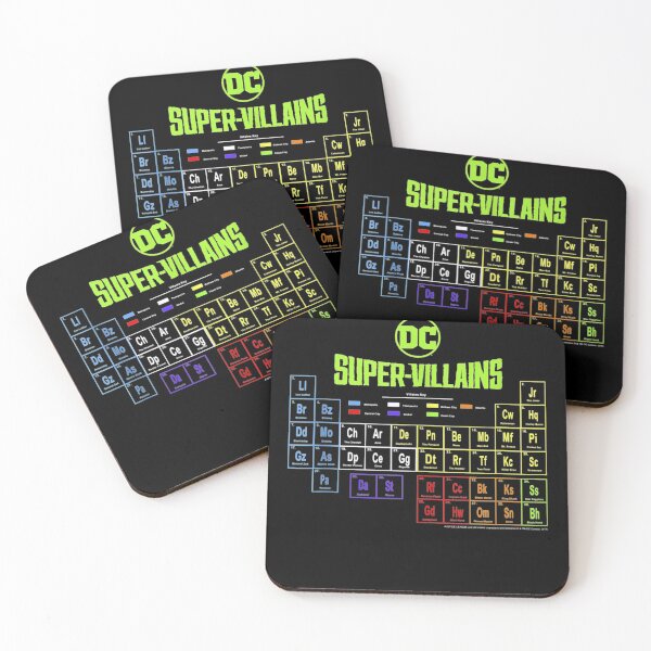 DC Comics SuperVillains Periodic Table Coasters (Set of 4)