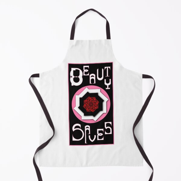 Item preview, Beauty Saves - graphic design art - handmade letters - Geometric art - Pink, red, black, white. designed and sold by BDLVandFriends.