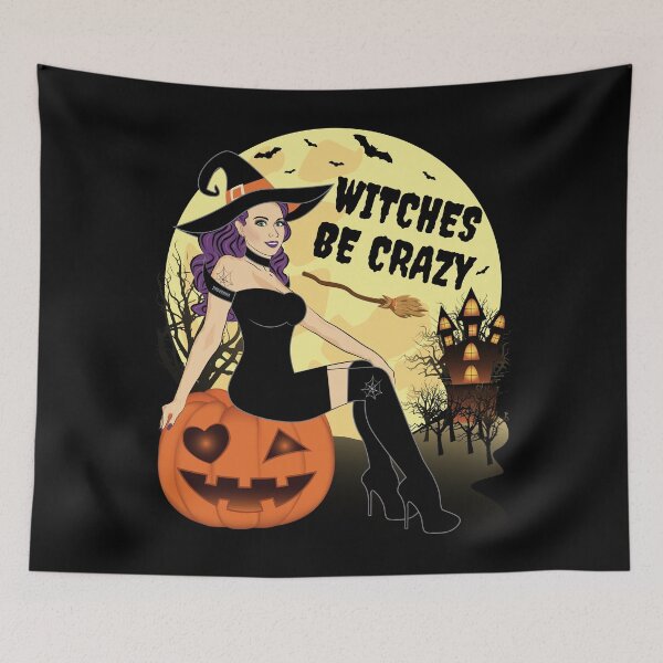 Item preview, Halloween Witch Witches Be Crazy Funny Pumpkin designed and sold by ZNOVANNA.