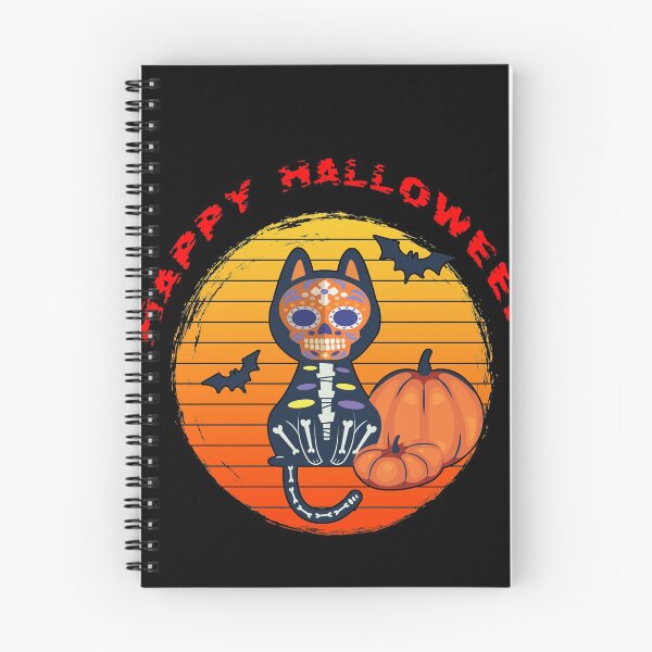 Item preview, Happy Halloween Black Skeleton Cat  designed and sold by WordsmithNerd.