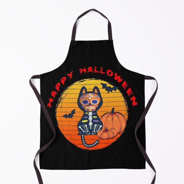 Item preview, Happy Halloween Black Skeleton Cat designed and sold by WordsmithNerd.