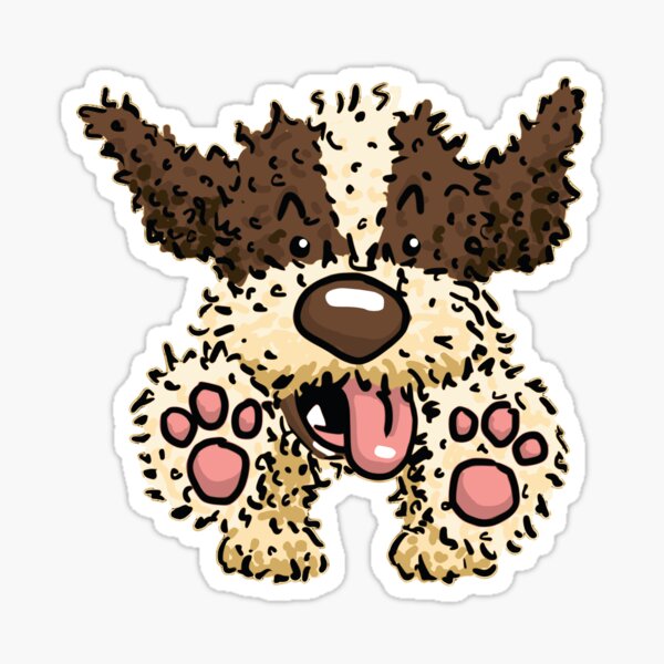running little Lagotto Romagnolo Sticker