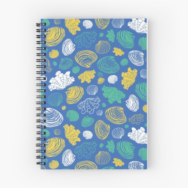 Item preview, Vector blue repeat pattern with variety of clam seashells.  designed and sold by jamiesoondesign.
