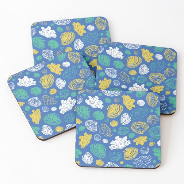 Item preview, Vector blue repeat pattern with variety of clam seashells.  designed and sold by jamiesoondesign.