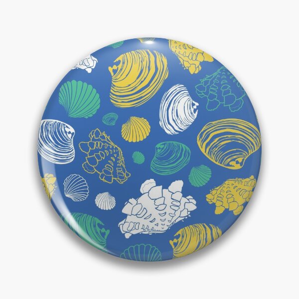 Item preview, Vector blue repeat pattern with variety of clam seashells.  designed and sold by jamiesoondesign.