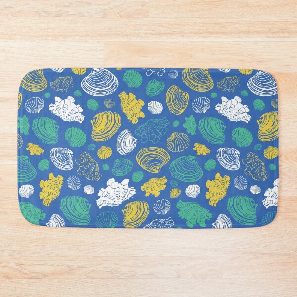 Item preview, Vector blue repeat pattern with variety of clam seashells.  designed and sold by jamiesoondesign.