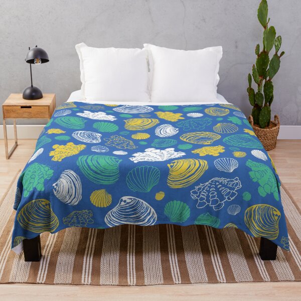 Item preview, Vector blue repeat pattern with variety of clam seashells.  designed and sold by jamiesoondesign.
