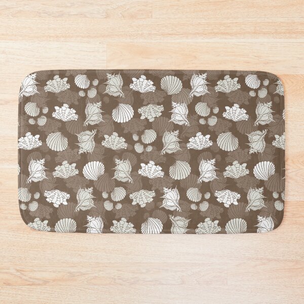 Item preview, Vector brown and white repeat pattern with seashells. designed and sold by jamiesoondesign.