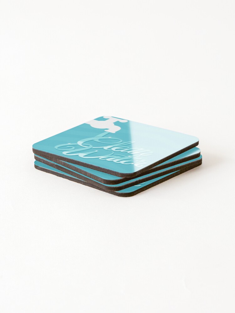 Thumbnail 4 of 5, Coasters (Set of 4), Clean Water designed and sold by TSlayerMerch.