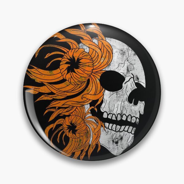 Item preview, Orange skull and chrysanthemums designed and sold by BV-creas.