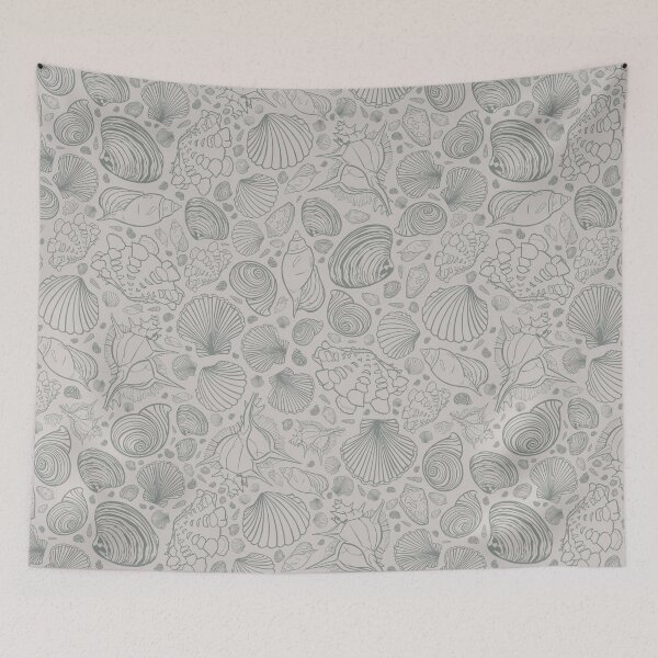 Item preview, Vector neutral grey repeat pattern with variety of seashells.  designed and sold by jamiesoondesign.