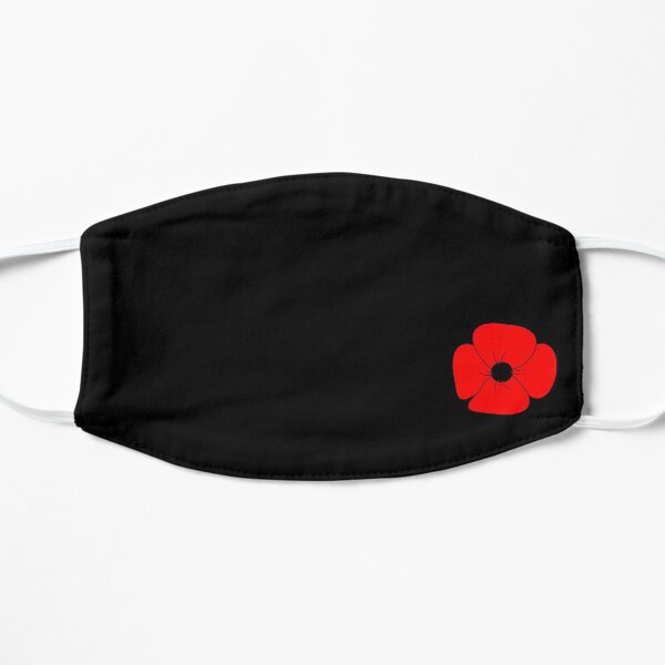 Minimalist Remembrance Day red poppy Flat Mask