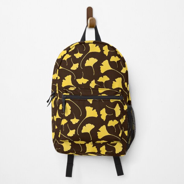Item preview, Yellow Ginkgo Leaves Decorative pattern on brown designed and sold by nutmegfairy.
