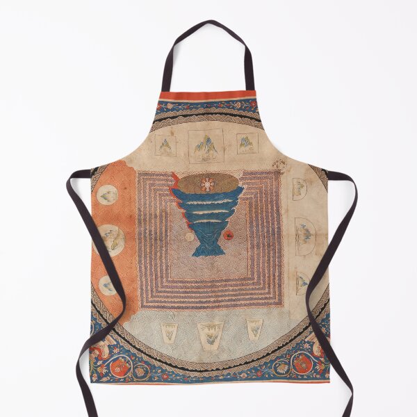 Item preview, COSMOLOGICAL MANDALA ,Lotus and Cosmic Diagram, Antique Esoteric Buddhism Tapestry designed and sold by BulganLumini.