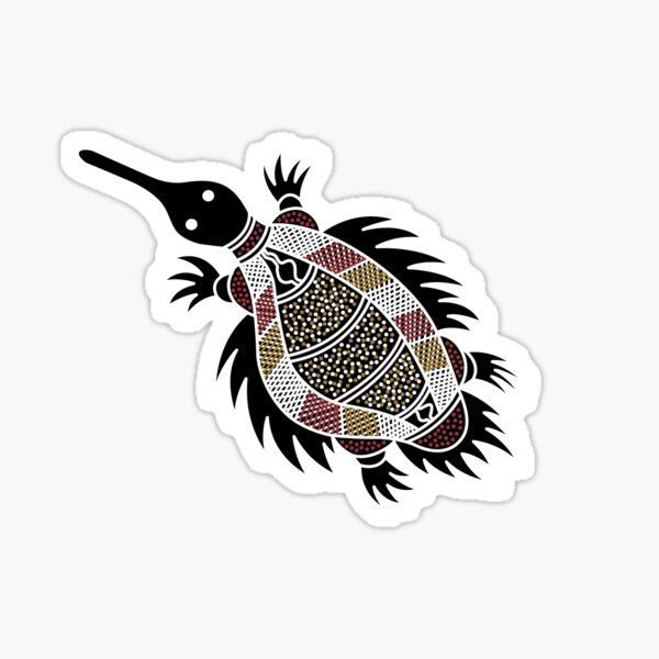 Authentic Aboriginal Art - Echidna Sticker