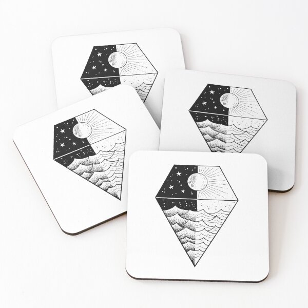 Item preview, night and day with ocean drawing  designed and sold by breaker160.