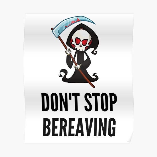 Grim Reaper Funny Cartoon Poster