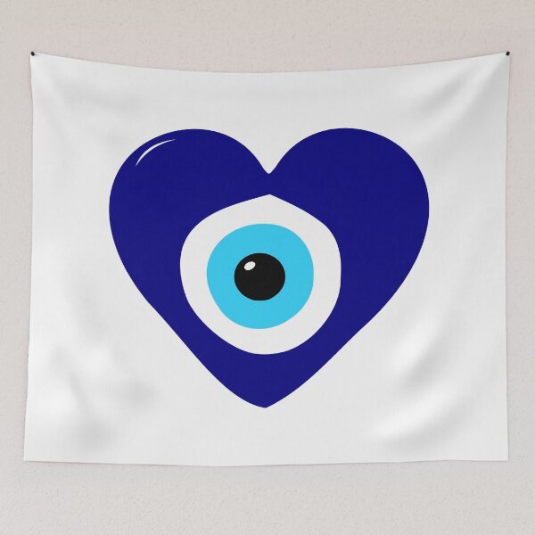 Item preview, Nazar evil eyes pearl heart / white designed and sold by emeksedesign.