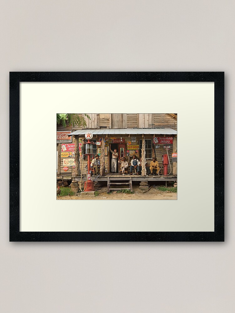 Alternate view of Country store on dirt road, 1939 Framed Art Print