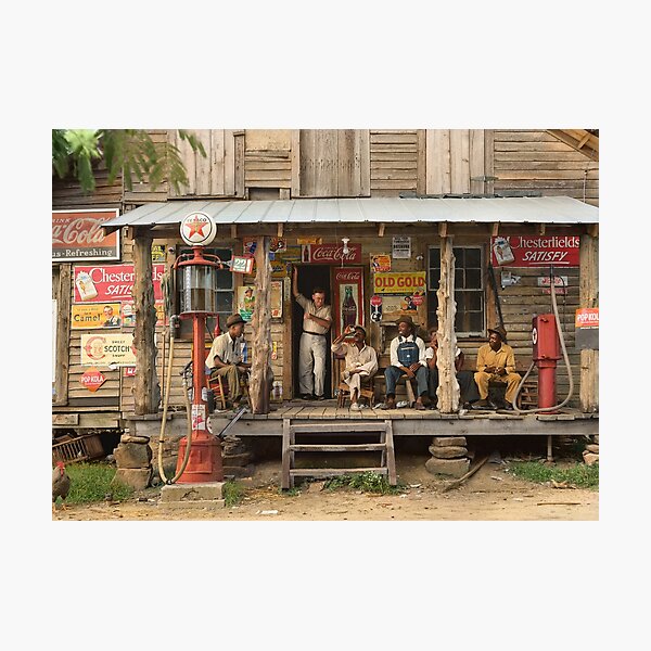 Item preview, Country store on dirt road, 1939 designed and sold by Sanna Dullaway.