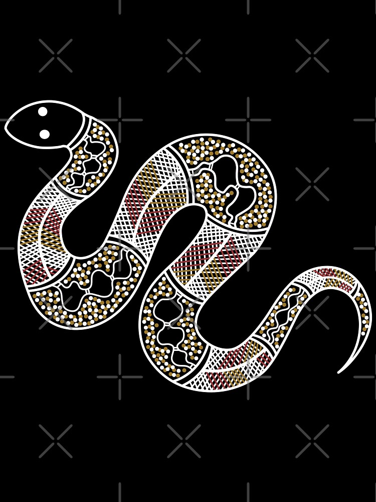 Thumbnail 2 of 2, Kids T-Shirt, Authentic Aboriginal Art - Snake designed and sold by HogarthArts.
