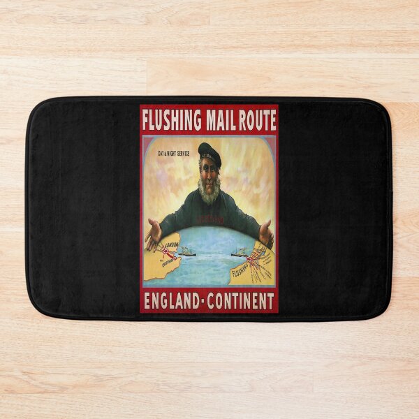 Item preview, Flushing Mail Route retro poster designed and sold by CorasPosters.
