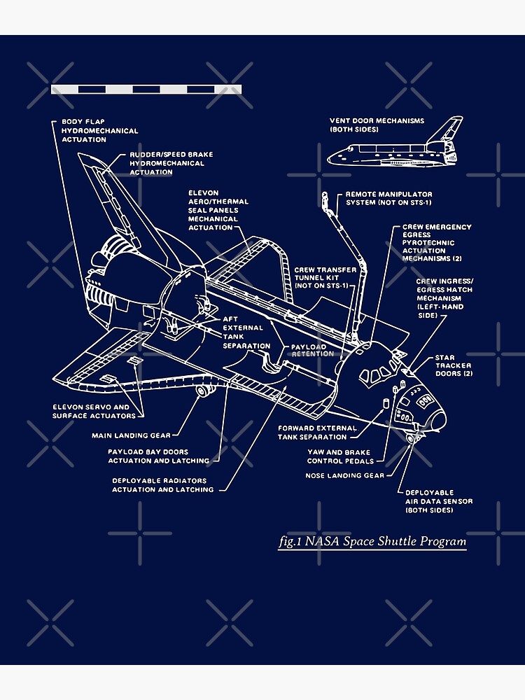 Disover Space Shuttle Challenger - Spacecraft blueprint Premium Matte Vertical Poster