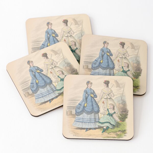 Item preview, Victorian Ladies at the Sea from a 1868 Vintage Fashion Magazine designed and sold by Vintage-TM.