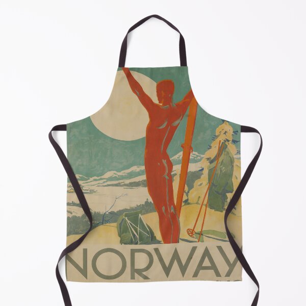 Item preview, Norway the home of skiing retro poster designed and sold by CorasPosters.