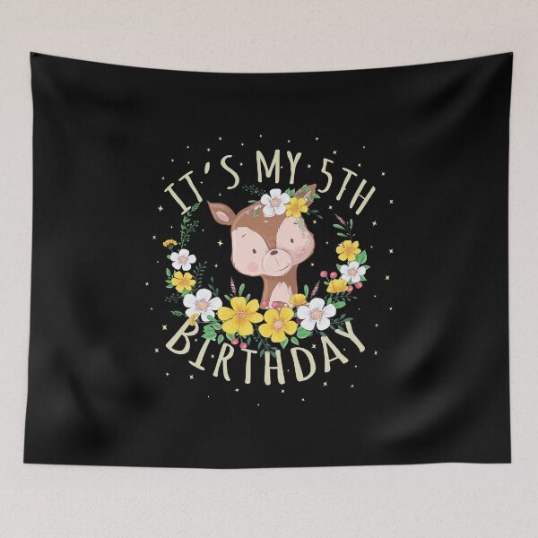 Item preview, It's My 5th Birthday Princess Girl 5 Years Old Deer Lover design designed and sold by Grabitees.