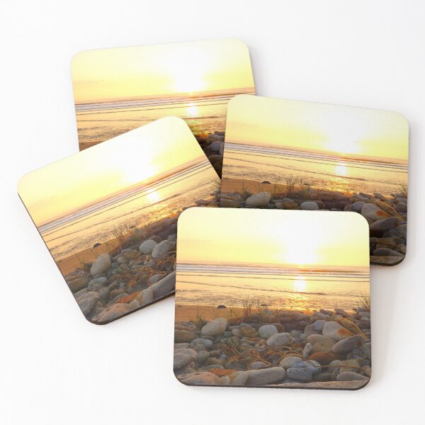 Item preview, Orange sunset on the warm sandstone beach designed and sold by sopfanna.