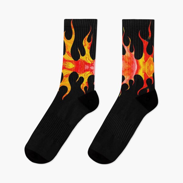 Item preview, Mirror Red Lava Flames on Black Background designed and sold by xalexiart.