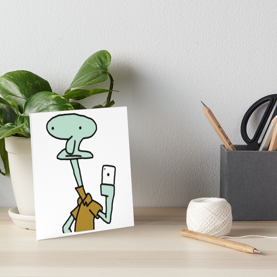 "squidward mirror selfie" Art Board Print for Sale by oliviapersson