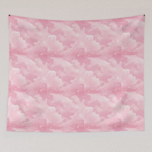 Item preview, pink clouds with stars and moon designed and sold by JasmineRecana.