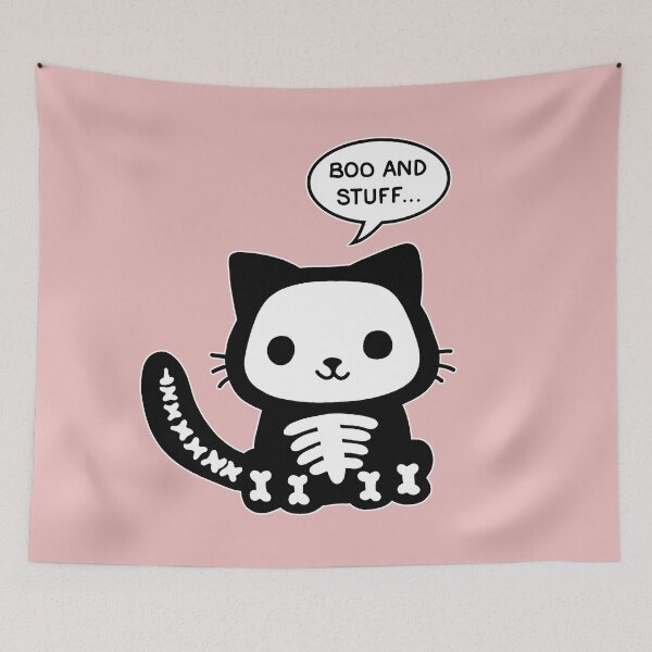 Item preview, Halloween skelton cat designed and sold by ValentinaHramov.