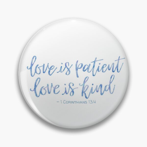 Item preview, 1 Corinthians 13:4 Watercolor - Blue designed and sold by amazingjoy.